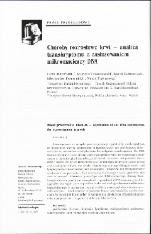 Blood proliferative diseases - application of the DNA microarrays for transcriptome analysis