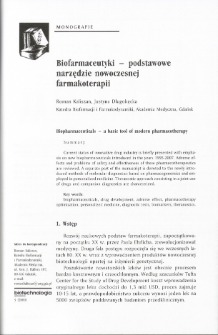 Biopharmaceuticals - a basie tool of modern pharmacotherapy