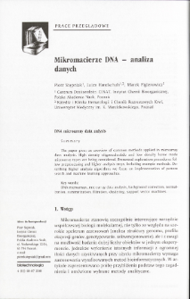 Mikromacierze DNA - analiza danych