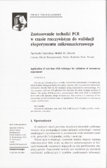 Application of real-time PCR technique for validation of microarray experiment