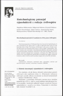 Biotechnological potential of cyanobacteria of the genus Arthrospira