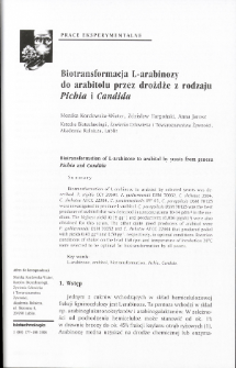 Biotransformation of L-arabinose to arabitol by yeasts from genera Pichia and Candida