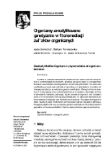 Genetically Modified Organisms in phytoremediation of organic contamination