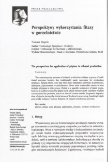 The perspectives for application of phytase in ethanol production
