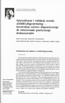 Optimalization and validation of ADSRRS-fingerprinting