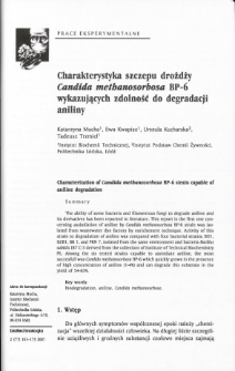 Characterization of Candida methanosorbosa BP-6 strain capable of aniline d^radation