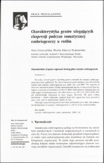 Characteristics of genes expressed during plant somatic embryogenesis