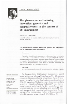 The pharmaceutical industry, innovation, generics and competitiveness in the context of EU Enlargement