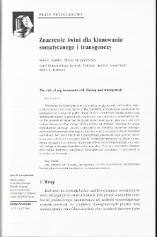 The role of pig in somatic cell cloning and transgenesis