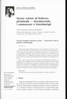 Pyridoxal phosphate dependent enzymes - characteristics and application in biotechnology