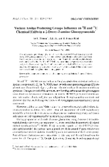 Various Amino Protecting Groups Influence on 1H and 13C Chemical Shifts in a 2-Deoxy-2-amino Glucopyranoside