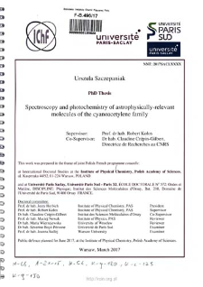 Spectroscopy and photochemistry of astrophysically -relevant molecules of the cyanoacetylene family