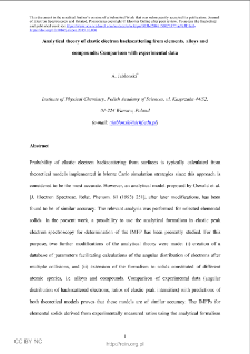 Analytical theory of elastic electron backscattering from elements, alloys and compounds: Comparison with experimental data