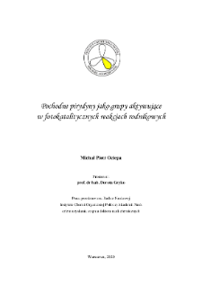 Pochodne pirydyny, jako grupy aktywujące w fotokatalitycznych reakcjach rodnikowych