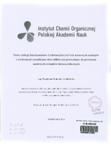 Nowe reakcje karboanion&oacute;w 2-nitroarylowych i ich azotowych analog&oacute;w z wybranymi czynnikami elektrofilowymi prowadzące do powstania azotowych związk&oacute;w heterocyklicznych