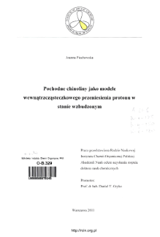 Pochodne chinoliny jako modele wewnątrzcząsteczkowego przeniesienia protonu w stanie wzbudzonym