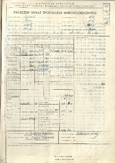 Miesięczny wykaz spostrzeżeń meteorologicznych. Sierpień 1953