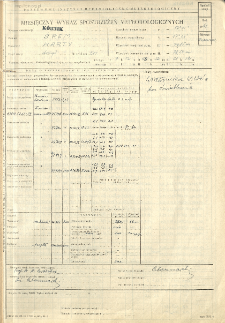 Miesięczny wykaz spostrzeżeń meteorologicznych. Czerwiec 1961