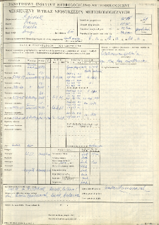 Miesięczny wykaz spostrzeżeń meteorologicznych. Grudzień 1968