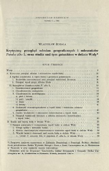 Krytyczny przegląd odmian geograficznych i mieszańców Populus alba L. oraz studia nad tym gatunkiem w dolinie Wisły