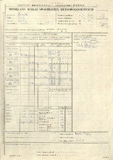 Miesięczny wykaz spostrzeżeń meteorologicznych. Styczeń 1978