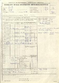 Miesięczny wykaz spostrzeżeń meteorologicznych. Lipiec 1978