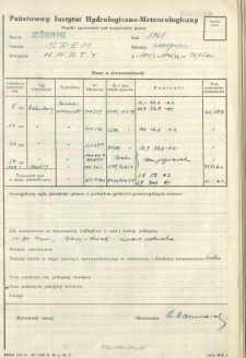 Wyniki pomiarów temperatury gruntu. Sierpień 1961