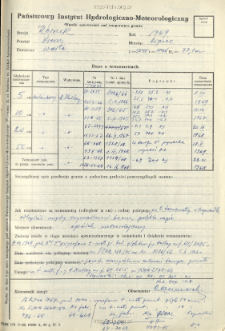 Wyniki pomiarów temperatury gruntu. Lipiec 1969