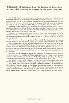 Bibliography of publication from the Institute of Dendrology of the Polish Academy of Sciences for the years 1986-1990