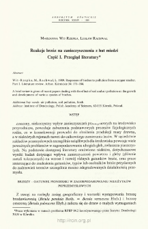 Responses of birches to pollution from a copper smelter. Part I. Literature review