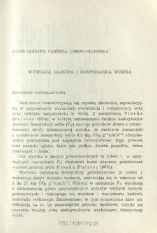 Gaseous exchange and water management