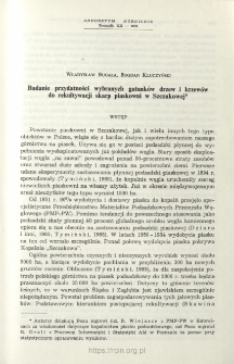 Studies on the ultility of selected species of trees and shrubs for the recultivation of sand escarpments in Szczakowa