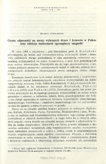 Studies on the cold resistance of some ornamental trees and shrubs and the selection of maternal specimens (Magnolia L.)