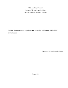 Political Representation, Populism, and Inequality in Ukraine, 2002-2017