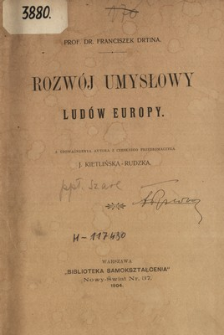Rozw&oacute;j umysłowy lud&oacute;w Europy