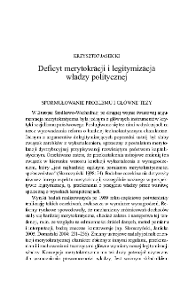 Deficyt merytokracji i legitymizacja władzy politycznej