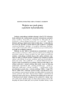 Wejście na rynek pracy a poziom wykształcenia