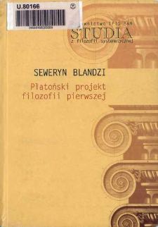 Platoński projekt filozofii pierwszej