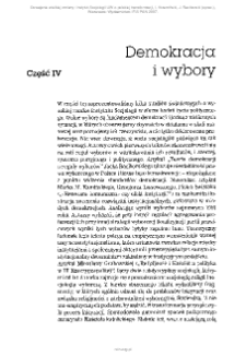 Część IV. Demokracja i wybory (opis)