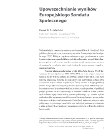 Upowszechnianie wynik&oacute;w Eurpoejskiego Sondażu Społecznego
