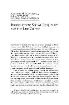 Introduction: Social Inequality and the Life Course