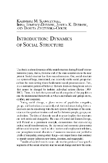 Introduction: dynamics of social structure