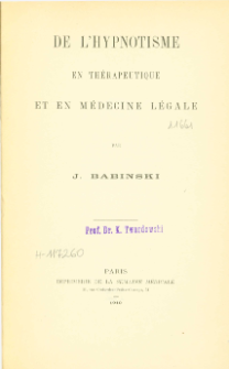 De l'hypnotisme : en thérapeutique et en médecine légale