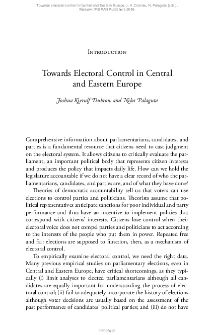 Introduction Towards Electoral Control in Central and Eastern Europe