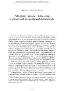 Patriotyzm i&nbsp;emocje &ndash; kilka uwag o&nbsp;użytecznych perspektywach badawczych