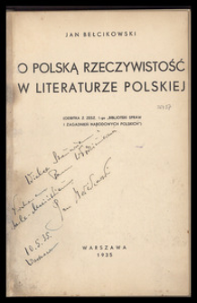 O polską rzeczywistość w literaturze polskiej