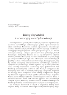 Dialog obywatelski i innowacyjny rozw&oacute;j demokracji