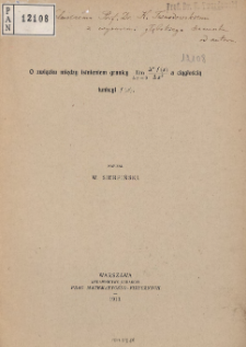 O związku między istnieniem granicy lim...... a ciągłością funkcyj f(x) = Sur la relation entre l'existence de la limite..... et la continuite de la fonction f(x)