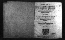 Theses de Difinitione et Divisione Philosophiae, in inclyta Argentinensi Academia publice ad disputandum propositae. Sub Praesidio Claris simi viri D. Joannis Ludovici Hauvenrevteri, Philosophiae et Medicinae Doctoris, a Venceslao Lescinio, D. in Leszno et Goluchow Polono ad diem 21 Junii.