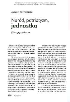 Nar&oacute;d, patriotyzm, jednostka